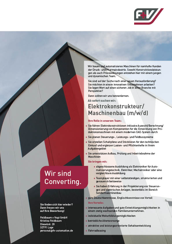 Elektrokonstrukteur/Maschinenbau (m/w/d) Elektrokonstrukteur/Maschinenbau (m/w/d)